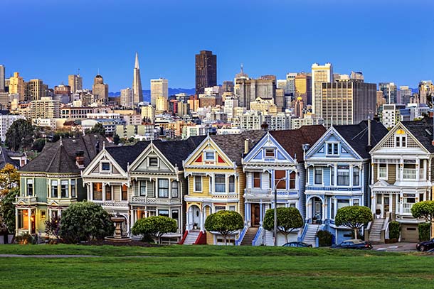 The painted ladies in San Francisco, CA